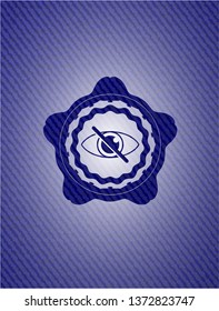 blind icon inside emblem with denim high quality background