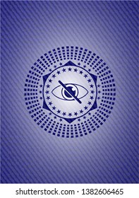 blind icon inside emblem with denim high quality background