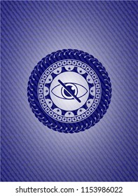 blind icon inside emblem with jean texture