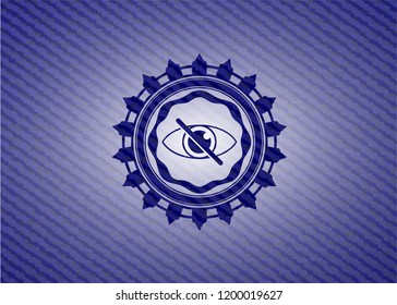 blind icon inside emblem with jean background