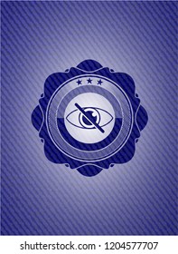 blind icon inside emblem with jean texture