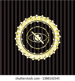 blind icon inside gold emblem or badge