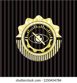blind icon inside golden emblem or badge