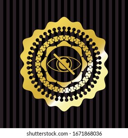 blind icon inside golden emblem