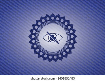blind icon inside jean background