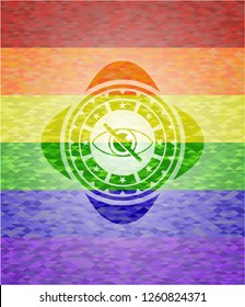 blind icon inside lgbt colors emblem 