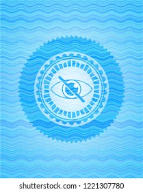blind icon inside light blue water badge.