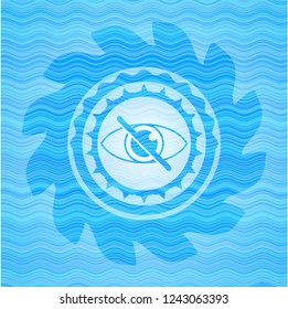 blind icon inside light blue water wave badge.
