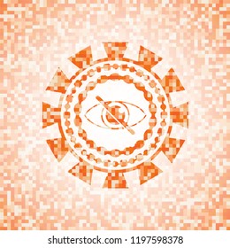 blind icon inside orange mosaic emblem