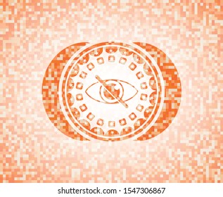 blind icon inside orange mosaic emblem
