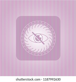 blind icon inside pink emblem. Retro