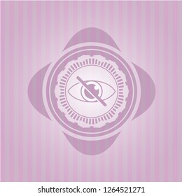 blind icon inside pink emblem. Retro