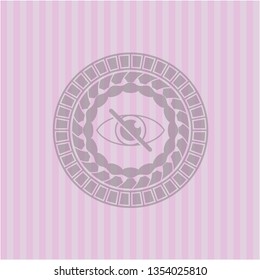 blind icon inside pink emblem. Vintage.
