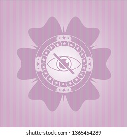 blind icon inside pink emblem. Vintage.