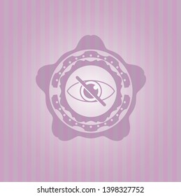 blind icon inside pink emblem