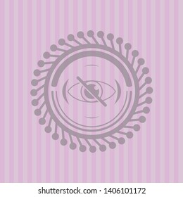 blind icon inside pink emblem. Vintage.