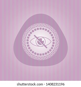 blind icon inside pink emblem