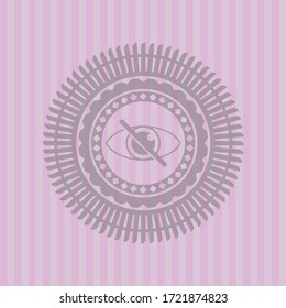 blind icon inside pink icon or emblem. Conceptual design.