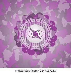 blind icon inside pink and purple camo emblem. 