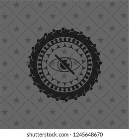 blind icon inside realistic black emblem