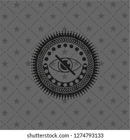 blind icon inside realistic black emblem
