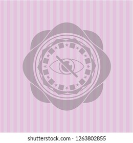 blind icon inside realistic pink emblem