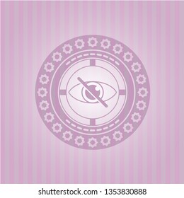 blind icon inside realistic pink emblem