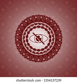blind icon inside realistic red emblem