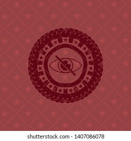 blind icon inside realistic red emblem