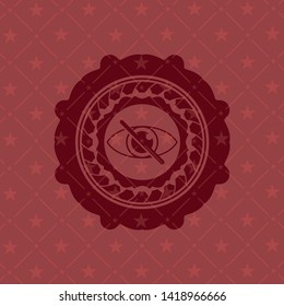 blind icon inside realistic red emblem