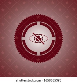 blind icon inside realistic red emblem