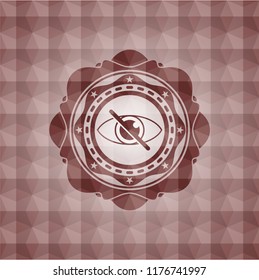 blind icon inside red badge with geometric background. Seamless.