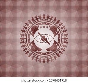 blind icon inside red badge with geometric background. Seamless.