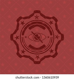 blind icon inside red emblem. Vintage.