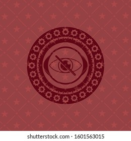 blind icon inside red emblem. Retro