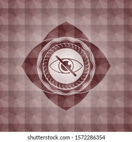 blind icon inside red seamless geometric badge.