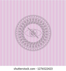 blind icon inside retro pink emblem
