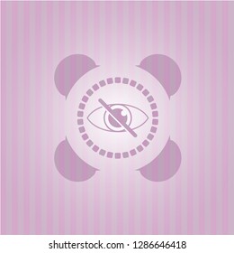 blind icon inside retro pink emblem