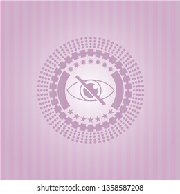 blind icon inside retro pink emblem
