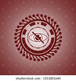 blind icon inside retro red emblem