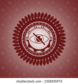 blind icon inside retro red emblem