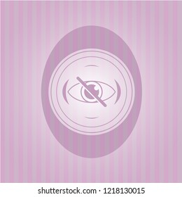 blind icon inside retro style pink emblem