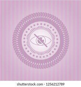 blind icon inside retro style pink emblem