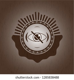 blind icon inside retro style wood emblem