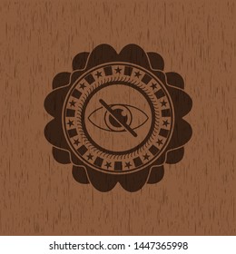 blind icon inside retro style wood emblem