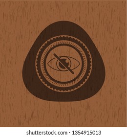 blind icon inside retro wood emblem