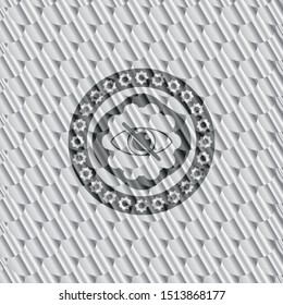 blind icon inside silver color badge or emblem. Scales pattern. Vector Illustration. Detailed.