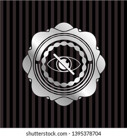blind icon inside silver emblem or badge