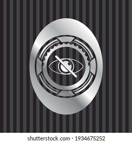 Blindsymbol in silbernem Emblem oder Abzeichen. 