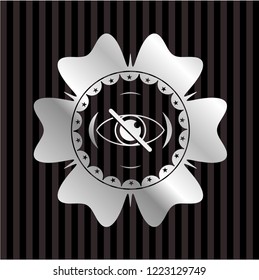 blind icon inside silvery badge or emblem